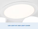 Modern 60 In Intergrated LED Ceiling Fan Lighting with White ABS Blade W1367P447587