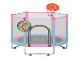 3-in-1 Kids Trampoline 60" with Basketball Hoop & Dartboard, Gap-Free Jumping Mat Toddler Trampoline 38668016