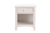 White Nightstand Shelf Storage Drawers Pine Veneer MDF Wooden 1pc Modern Nightstand HS00F4238-ID-AHD