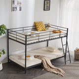 Twin Size Metal Bunk Bed for Kids Teens Adults, Heavy Duty Metal Bunk Bed with Ladder & Full-Length 72445538
