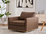 30.5"W Upholstered Square Swivel Accent Chair and Comfy Accent Single Sofa 360 Degree Club W3118P494328
