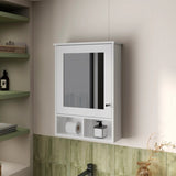 White Medicine Cabinet with Door and Included Mirror B062P252176