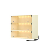 Off white LED light shoe box three layers with glass doors 36149412