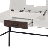 ZUN Verster Natural & Black Finish Writing Desk W/USB B2726P288028