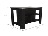 Rockaway 3-Shelf Kitchen Island Black and Ibiza Marble B06280049