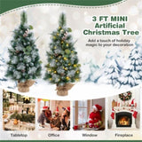 ZUN 3 FT Pre-Lit Artificial Mini Christmas Tree 03351747