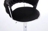 Set of 2 Bar Stools,with Chrome Footrest and Base Swivel Height Adjustable Mechanical Lifting Velvet 06163540