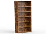 6-Shelf Bookcase, Floor Standing Storage Shelves, Rustic Brown 91529872