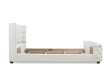 Brooklyn Queen Tufted Panel Bed Headboard and Footboard Set, Antique White Polyester B2719P238196