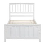 ZUN Wood Platform Bed Twin size Platform Bed, White 88593053