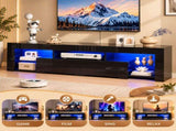 High Gloss TV Stand with RGB LED Lights, 61.4" x 13.8" x 15.7", MDF UV 13779734