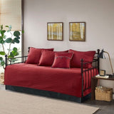 6 Piece Reversible Plaid Daybed Cover Set Red Daybed B03597555