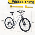 ZUN 29 Inch Wheels 8 Speed Mountain Bike, for Men Women Boys and Girls, Front Suspension, Steel Frame W1019P225379