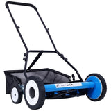 20-Inch 5-Blade Push Reel Lawn Mower with Grass Catcher, 4 WHEELS BLUE COLOR 63959665