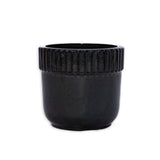Handmade Ceramic Planter Set of 3, 15/14/9 Inch Diameter, Black Ribbed Pattern, for Succulents W3273P321472