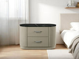 Travonte Gray Linen & Beige Nightstand B2756P504966