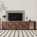 ZUN 70"-90" Extendable TV Cabinet, Modern Entertainment Center with Storage and Adjustable Shelves, Mid W1435P190370