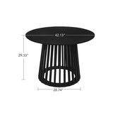 Round Coffee Table, Grille Molding, Suitable for Bedroom, Living Room, Balcony W688P202819