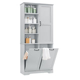 Bathroom Storage Cabinet with Doors and Drawers, Tilt-Out Laundry Hamper, Multiple Storage Space, 36301140