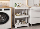 3 -Tier DIY Rolling Storage Cart,15.5" 14.5" 30" with Detachable Ventilated Trays for Kitchen & 75119826