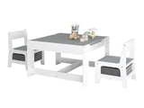 Kids Table and Chair Set, 3 in 1 Wooden Activity Table with Storage Drawer for Toddlers Drawing, 99413075