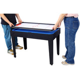 5-in-1 Multi-Game Table - Billiards, Push Hockey, Foosball, Ping Pong, and Basketball black/blue W465P164154