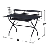 Rectangular Computer Desk with Keyboard Tray, Black B016P311805