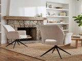 Fabric dining chair set of 2 modern soft cushioned rotating dining chairs, comfortable backrest W3851P452876