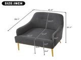 Modern Accent Chair Upholstered Armchair Single Sofa Chair with Curved Backrest and Gold Metal Legs N763P360684R