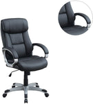 ZUN Classic 1pc Office Chair Black Color Cushioned Headrest Adjustable Work Silver Armrest HS00F1685-ID-AHD