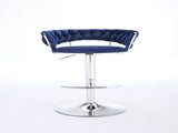 Set of 2 Bar Stools,with Chrome Footrest and Base Swivel Height Adjustable Mechanical Lifting Velvet 21221220