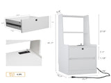 Nightstands Set of 2, Charging Station, Smart Nightstand Night Light, Modern Night Stand W1321P311160