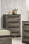 ZUN 1pc Contemporary 4-Drawer Chest Brown Gray Finish Wooden Bedroom Furniture B011P210426