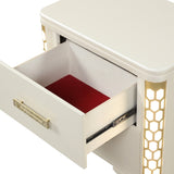 Nightstand with side LED lightning made with Wood in Beige 659436215054
