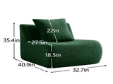 Armless Sofa W/Pillow Teddy Fabric-Green W714P357245