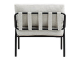 Modern Accent Chair with Natural Wood Armrests Black Metal Frame, Light Beige Upholstered Seat W2215P248476