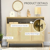 Sideboard Buffet Cabinet with Rattan Doors, Natural 47648043