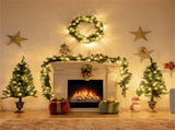 4 Pieces Christmas Decoration Set with Garland Wreath and Entrance Trees 60546859
