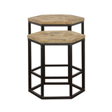 Natural and Black 2-Piece Nesting Table B062P153599