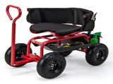 Garden Cart Height Adjustable Scooter with Swivel Seat & Tool Storage Red 21086272