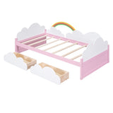 Twin Size Bed with Clouds and Rainbow Decor WF303699AAH