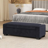 50" Ottoman Bench in Textured Fabric, Rectangular Design with Hinged Lid for Seating, Footrest, and 74862.00DBLUTEX