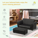 Kids Sofa Set with Footstool-Black 00812977