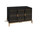 ZUN Carved Line 3 Door Storage Cabinet ,Sideboard Buffet Cabinet With Adjustable Shelf,Large Storage W2232P148100