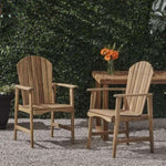 ZUN Outdoor Weather Resistant Acacia Wood Adirondack Dining Chairs , Natural Finish 64844.00