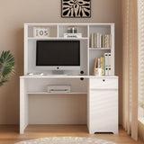 ZUN Computer Desk with Hutch & Bookshelf,Wood Executive Desk Teens Student Desk Writing Laptop Home 44521106