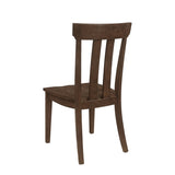 ZUN Set of 2 Slat Back Wooden Dining Chairs, Brown Oak B016P227295