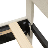 King Size Bed Frame Upholstered Platform Bed with Adjustable Headboard,Linen Fabric Padded,Modern W1716P280530