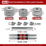 ZUN Adjustable Dumbbell Set Home Gym Cast Iron Barbell Sets with Carry Box 44lbs Office Bedroom Workout 02162939