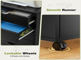5 Drawer Storage Cabinet with Wheels for Bedroom, Home, Office Organization, Black 65763658